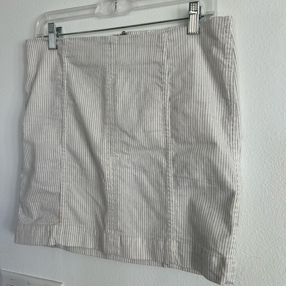 Free People Striped Cream Pencil Skirt